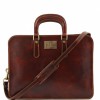 Кожаный портфель Tuscany Leather Alba TL140961 dark brown